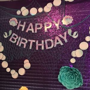 Turquoise Fishing Net Decoration for Mermaid Party